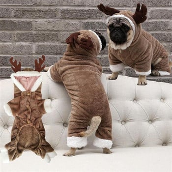 Kapmore Christmas Pet Costume Cosplay Reindeer Dog Outfit Pet Winter Clothes Dog Hoodie Pet Supplies Pet Clothing Accessories