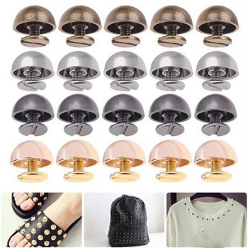 Hot 10Pcs Mushroom Dome Bolt Στρογγυλή κεφαλή Βίδες Πανκ Μεταλλικό Πανί για Νύχια Κουμπί για Αποσκευές Ρούχα Παπούτσια Τσάντα DIY Ιμάντας πριτσίνια Βίδα