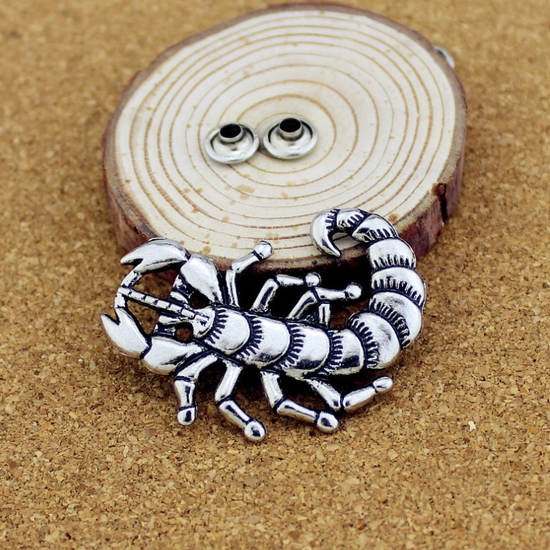 5 tk hõbedase tsingi sulamist Scorpion needid Punk Rock pealuu naelad ja naelad rõivaste jaoks Rõivaste needid nahast käsitöö jaoks