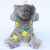 Koerte väljamõeldud kleit Pidžaamad kapuutsiga sobivad flanellist plüüsist lemmikloomakomplekt Tuulekindel külma ilmaga mantlivarustus Talvine koera kostüüm