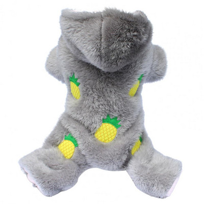 Koerte väljamõeldud kleit Pidžaamad kapuutsiga sobivad flanellist plüüsist lemmikloomakomplekt Tuulekindel külma ilmaga mantlivarustus Talvine koera kostüüm