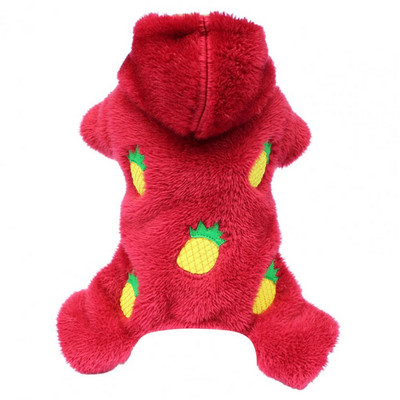 Koerte väljamõeldud kleit Pidžaamad kapuutsiga sobivad flanellist plüüsist lemmikloomakomplekt Tuulekindel külma ilmaga mantlivarustus Talvine koera kostüüm