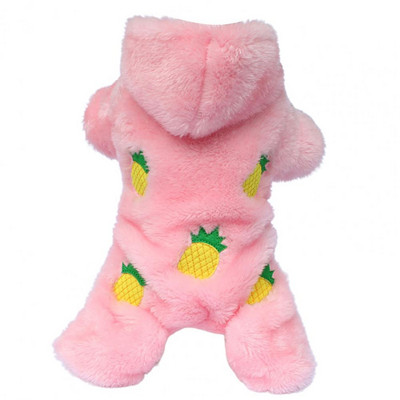 Koerte väljamõeldud kleit Pidžaamad kapuutsiga sobivad flanellist plüüsist lemmikloomakomplekt Tuulekindel külma ilmaga mantlivarustus Talvine koera kostüüm