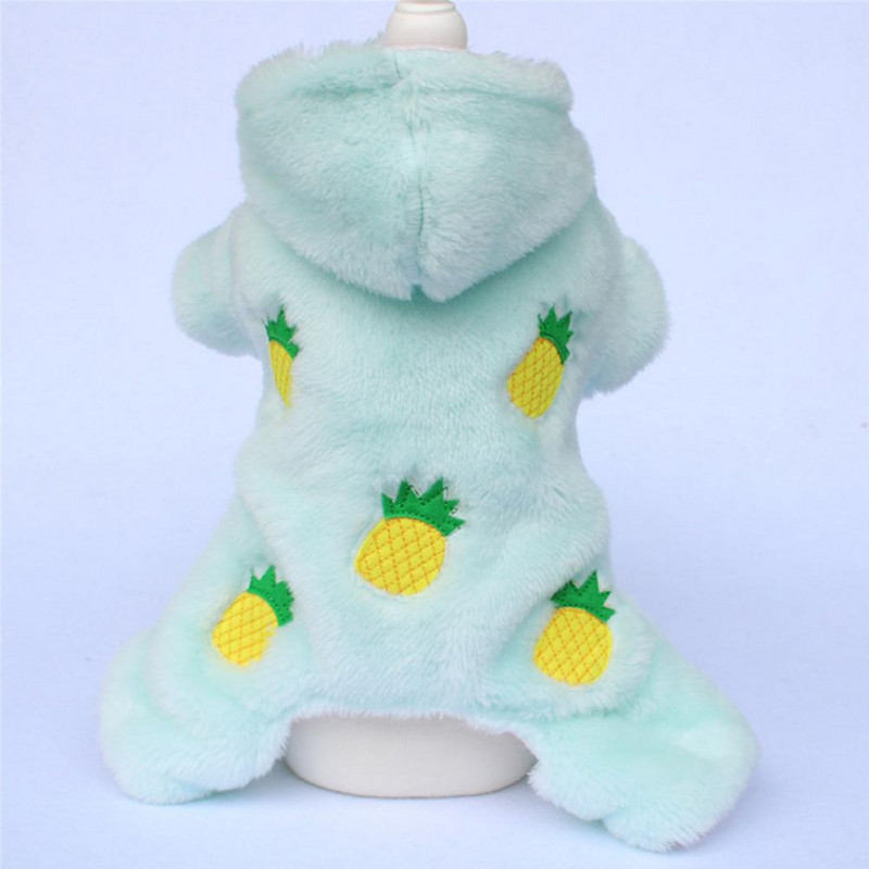 Koerte väljamõeldud kleit Pidžaamad kapuutsiga sobivad flanellist plüüsist lemmikloomakomplekt Tuulekindel külma ilmaga mantlivarustus Talvine koera kostüüm