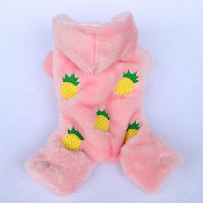 Koerte väljamõeldud kleit Pidžaamad kapuutsiga sobivad flanellist plüüsist lemmikloomakomplekt Tuulekindel külma ilmaga mantlivarustus Talvine koera kostüüm