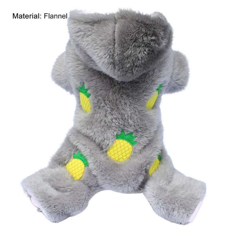 Koerte väljamõeldud kleit Pidžaamad kapuutsiga sobivad flanellist plüüsist lemmikloomakomplekt Tuulekindel külma ilmaga mantlivarustus Talvine koera kostüüm