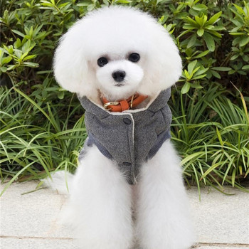 Προϊόν κατοικίδιων ζώων για μικρό σκύλο Βαμβακερά ρούχα Χειμερινά ζεστά μπουφάν με κουκούλα για σκύλους για ρούχα από πατημασιά Chihuahua Ρούχα για κουτάβια γάτα