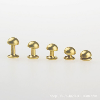 100Pcs Brass 6mm Nail Mushroom Στρογγυλά τοξωτά καρφιά Καρφιά Διακοσμητικά πριτσίνια για Ζώνη Ρούχα Τσάντες Παπούτσια Δερμάτινη διακόσμηση χειροτεχνίας