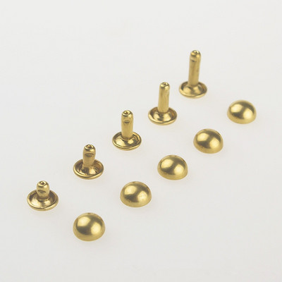 100Pcs Brass 6mm Nail Mushroom Στρογγυλά τοξωτά καρφιά Καρφιά Διακοσμητικά πριτσίνια για Ζώνη Ρούχα Τσάντες Παπούτσια Δερμάτινη διακόσμηση χειροτεχνίας