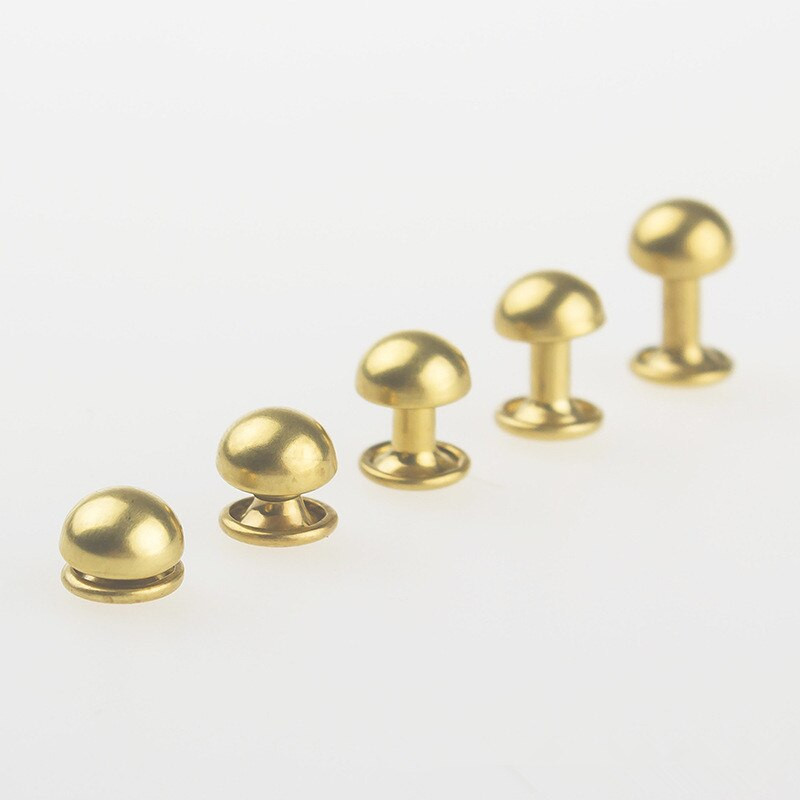 100Pcs Brass 6mm Nail Mushroom Στρογγυλά τοξωτά καρφιά Καρφιά Διακοσμητικά πριτσίνια για Ζώνη Ρούχα Τσάντες Παπούτσια Δερμάτινη διακόσμηση χειροτεχνίας