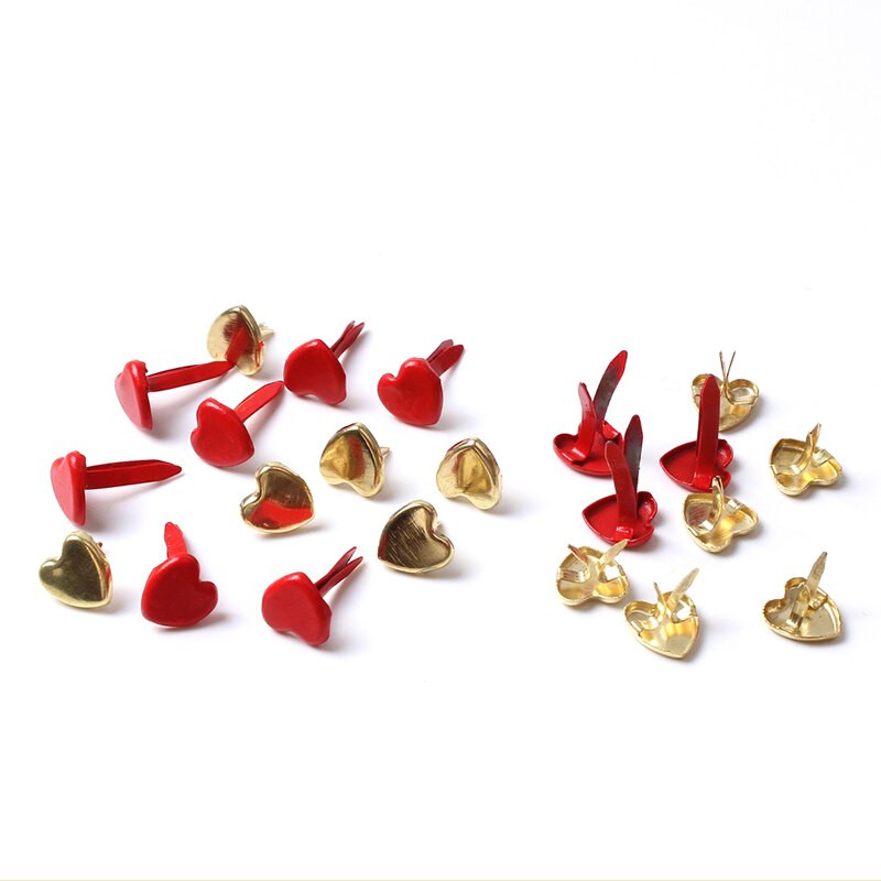 100 ks/lot 9 mm kovové nity v tvare srdca na scrapbooking, dekorácie, DIY, punk rock, oblečenie, topánky, tašky, doplnky