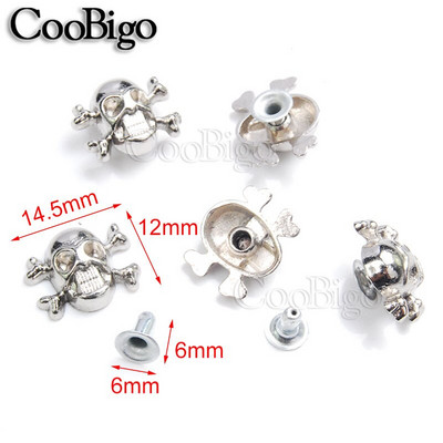 10 komada Lubanja Križna kost Zakovice Šiljci Punk klinovi Kožna odjeća Obuća Torba Odjevni predmeti Rukavice Narukvice DIY Pribor za obrt