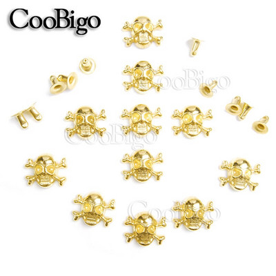 10 komada Lubanja Križna kost Zakovice Šiljci Punk klinovi Kožna odjeća Obuća Torba Odjevni predmeti Rukavice Narukvice DIY Pribor za obrt