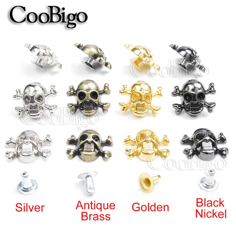 10 komada Lubanja Križna kost Zakovice Šiljci Punk klinovi Kožna odjeća Obuća Torba Odjevni predmeti Rukavice Narukvice DIY Pribor za obrt