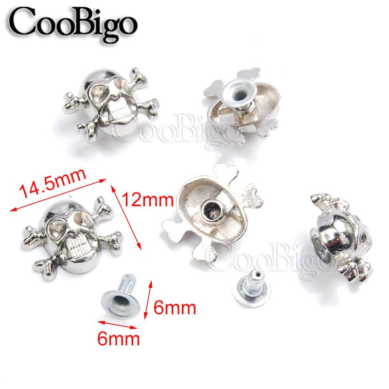 10 komada Lubanja Križna kost Zakovice Šiljci Punk klinovi Kožna odjeća Obuća Torba Odjevni predmeti Rukavice Narukvice DIY Pribor za obrt