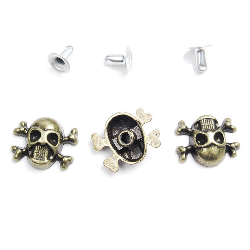 10 komada Lubanja Križna kost Zakovice Šiljci Punk klinovi Kožna odjeća Obuća Torba Odjevni predmeti Rukavice Narukvice DIY Pribor za obrt