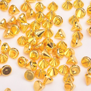 JUNAO 8mm Χρυσό Ασημί Χρώμα Πανκ Πριτσίνι Πλαστικά καρφιά και καρφιά Μη ραψίμα Καρφιά Κώνος Νύχια Διακόσμηση Πριτσίνια για τζιν δέρμα