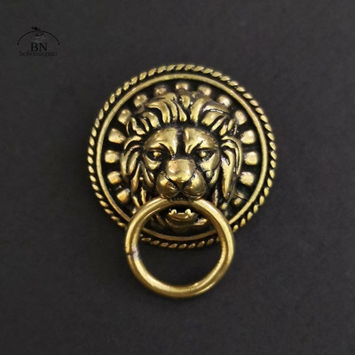Vintage réz oroszlánfej csat sárgaréz csavaros szegecs ruhák gomb punk divatos barkács kiegészítők bőrkabáthoz öv pénztárca