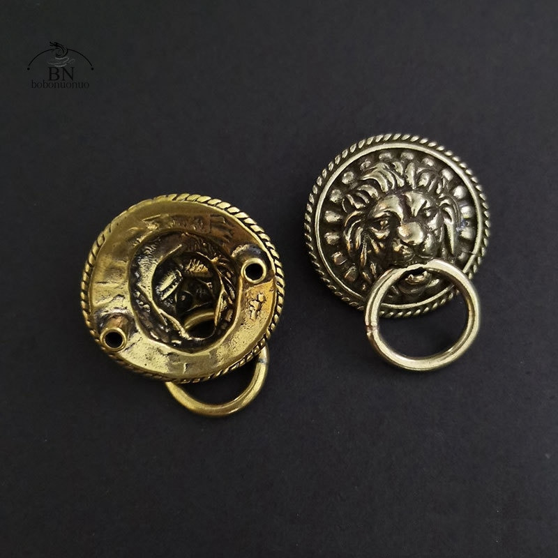 Vintage réz oroszlánfej csat sárgaréz csavaros szegecs ruhák gomb punk divatos barkács kiegészítők bőrkabáthoz öv pénztárca