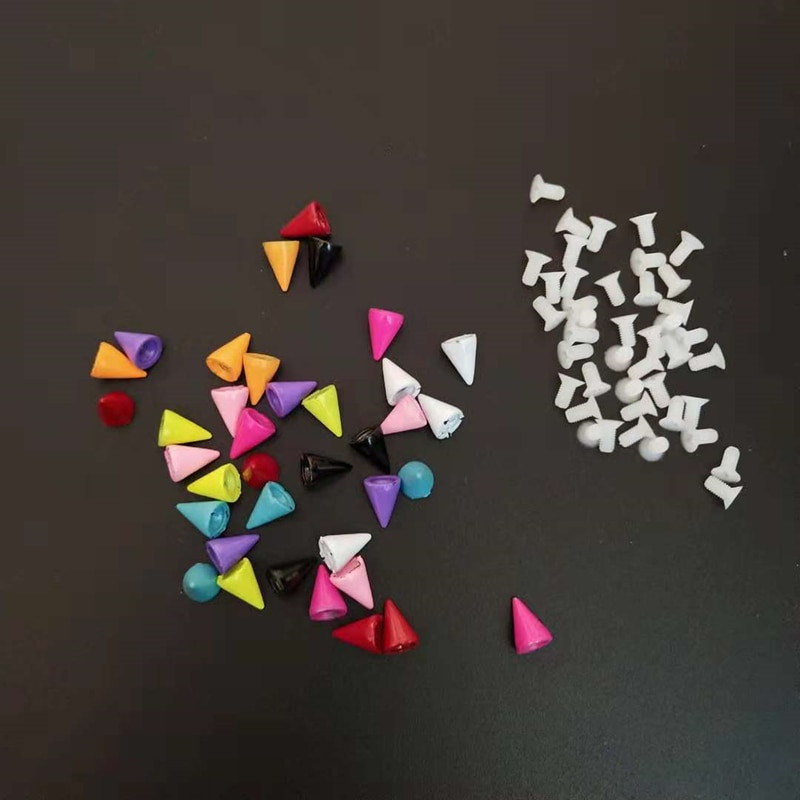 20PC Color Bullet Screwback Spikes Stud Punk Гривна Кожена чанта Направи си сам Аксесоари за бижута за обувки Craft Decoration Нитове за дрехи