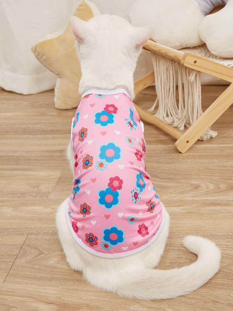 7 tükki koerasärgid Lemmikloomakoera särgid trükitud armas hingav kutsika dressipluus Kutsika koera riided Lemmikloomarõivad lemmikloomakoertele (XS-XL)