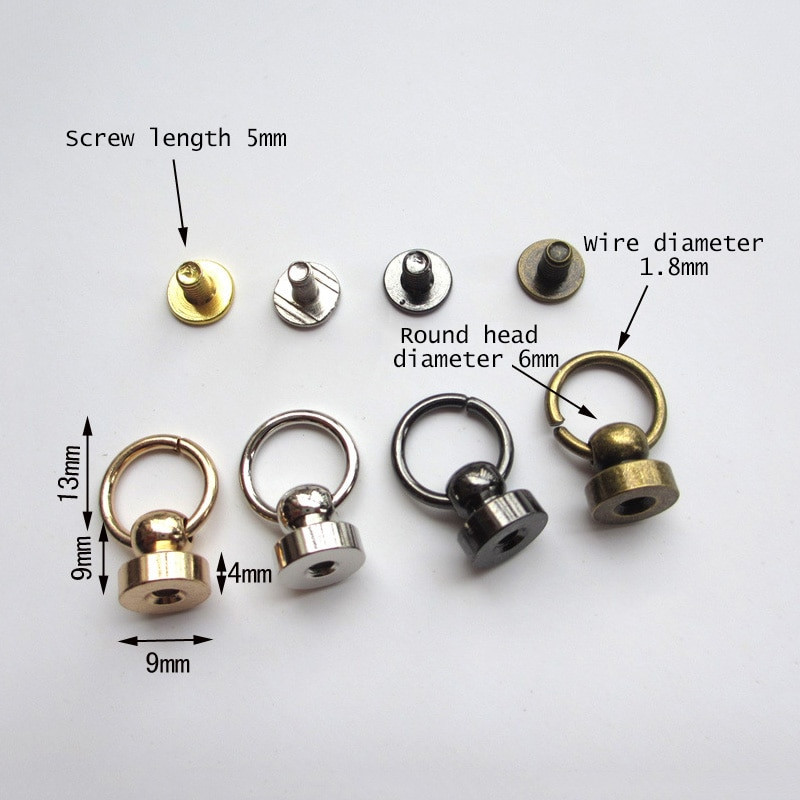 20 seturi de metal, alamă, inel de tragere, buton, șurub, nituri, bricolaj, artizanat, produse din piele, genți, decor, cap de călugăr, țepi, hardware, decorare, cataramă pentru cuie