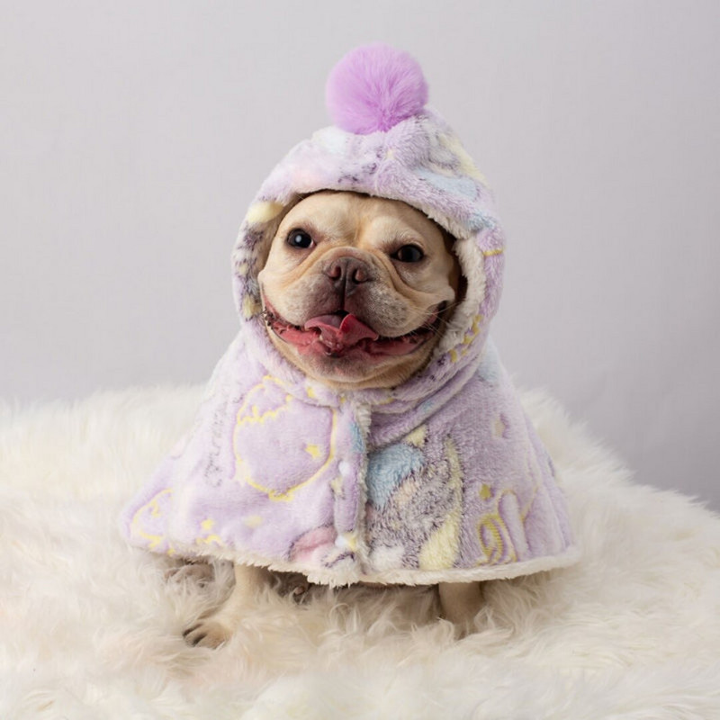 Šunų pelerinos chalatas Cape prancūzų kovos šunų mopsas korgis rudens ir žiemos drabužiai Stora antklodė Antklodė Šilti naminiai drabužiai