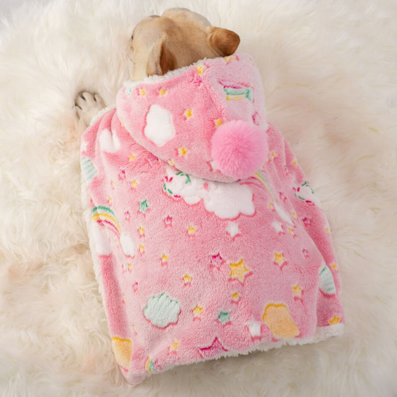 Šunų pelerinos chalatas Cape prancūzų kovos šunų mopsas korgis rudens ir žiemos drabužiai Stora antklodė Antklodė Šilti naminiai drabužiai