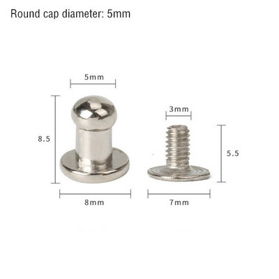 50 de seturi din aliaj metalic, buton, șurub, nituri, șuruburi, bricolaj, curea din piele, centură de ceas, rotundă, cap de călugăr, nituri, decorațiuni, catarame pentru cuie