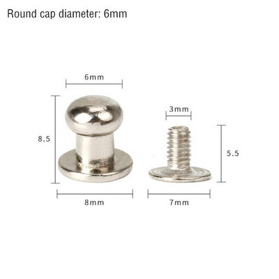 50 de seturi din aliaj metalic, buton, șurub, nituri, șuruburi, bricolaj, curea din piele, centură de ceas, rotundă, cap de călugăr, nituri, decorațiuni, catarame pentru cuie