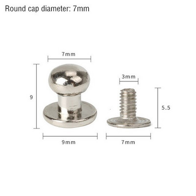 50 de seturi din aliaj metalic, buton, șurub, nituri, șuruburi, bricolaj, curea din piele, centură de ceas, rotundă, cap de călugăr, nituri, decorațiuni, catarame pentru cuie