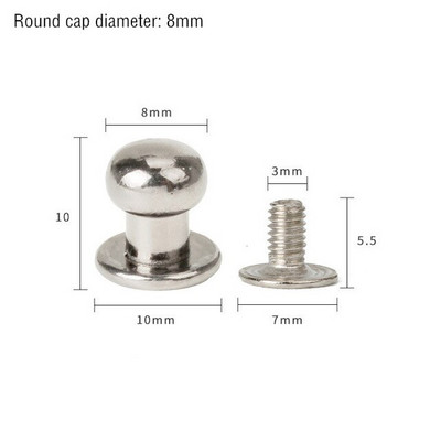 50 de seturi din aliaj metalic, buton, șurub, nituri, șuruburi, bricolaj, curea din piele, centură de ceas, rotundă, cap de călugăr, nituri, decorațiuni, catarame pentru cuie