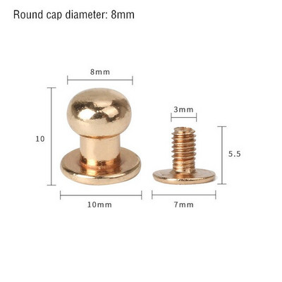 50 de seturi din aliaj metalic, buton, șurub, nituri, șuruburi, bricolaj, curea din piele, centură de ceas, rotundă, cap de călugăr, nituri, decorațiuni, catarame pentru cuie