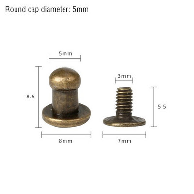 50 de seturi din aliaj metalic, buton, șurub, nituri, șuruburi, bricolaj, curea din piele, centură de ceas, rotundă, cap de călugăr, nituri, decorațiuni, catarame pentru cuie