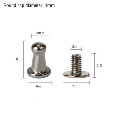 50 de seturi din aliaj metalic, buton, șurub, nituri, șuruburi, bricolaj, curea din piele, centură de ceas, rotundă, cap de călugăr, nituri, decorațiuni, catarame pentru cuie