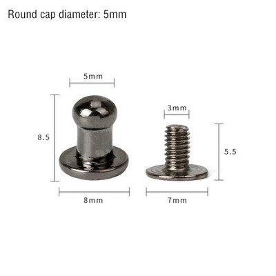 50 de seturi din aliaj metalic, buton, șurub, nituri, șuruburi, bricolaj, curea din piele, centură de ceas, rotundă, cap de călugăr, nituri, decorațiuni, catarame pentru cuie