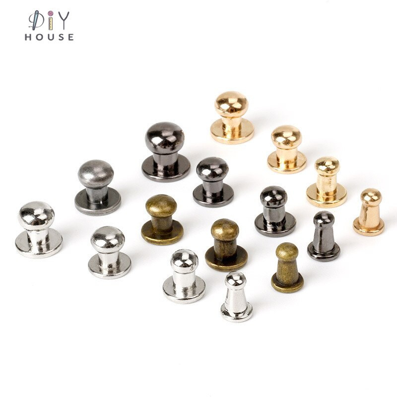 50 de seturi din aliaj metalic, buton, șurub, nituri, șuruburi, bricolaj, curea din piele, centură de ceas, rotundă, cap de călugăr, nituri, decorațiuni, catarame pentru cuie