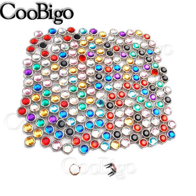 Gheare Strasuri Știfturi rotunde Nit Cristal Nailhead Spike Îmbrăcăminte Geantă Pălărie Blugi Piese de pantofi Accesorii de artizanat din piele DIY 100 buc