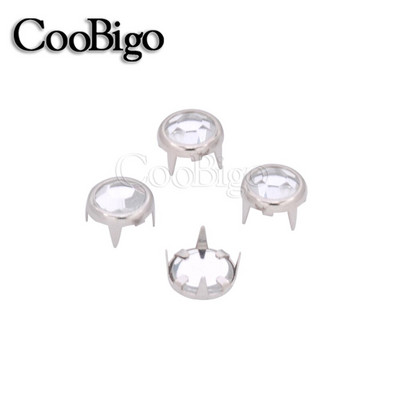 Gheare Strasuri Știfturi rotunde Nit Cristal Nailhead Spike Îmbrăcăminte Geantă Pălărie Blugi Piese de pantofi Accesorii de artizanat din piele DIY 100 buc