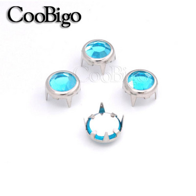 Gheare Strasuri Știfturi rotunde Nit Cristal Nailhead Spike Îmbrăcăminte Geantă Pălărie Blugi Piese de pantofi Accesorii de artizanat din piele DIY 100 buc