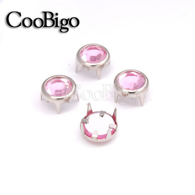 Gheare Strasuri Știfturi rotunde Nit Cristal Nailhead Spike Îmbrăcăminte Geantă Pălărie Blugi Piese de pantofi Accesorii de artizanat din piele DIY 100 buc