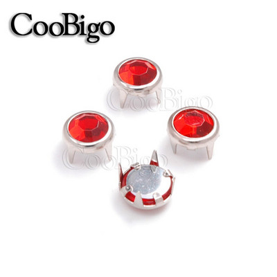 Gheare Strasuri Știfturi rotunde Nit Cristal Nailhead Spike Îmbrăcăminte Geantă Pălărie Blugi Piese de pantofi Accesorii de artizanat din piele DIY 100 buc