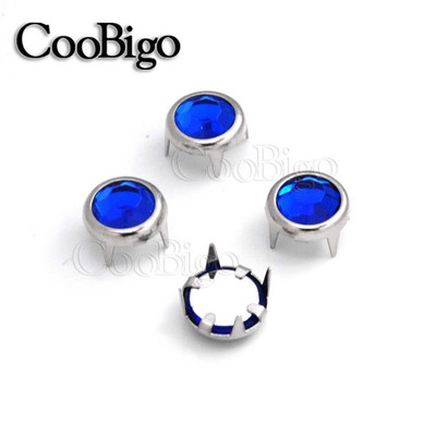 Gheare Strasuri Știfturi rotunde Nit Cristal Nailhead Spike Îmbrăcăminte Geantă Pălărie Blugi Piese de pantofi Accesorii de artizanat din piele DIY 100 buc