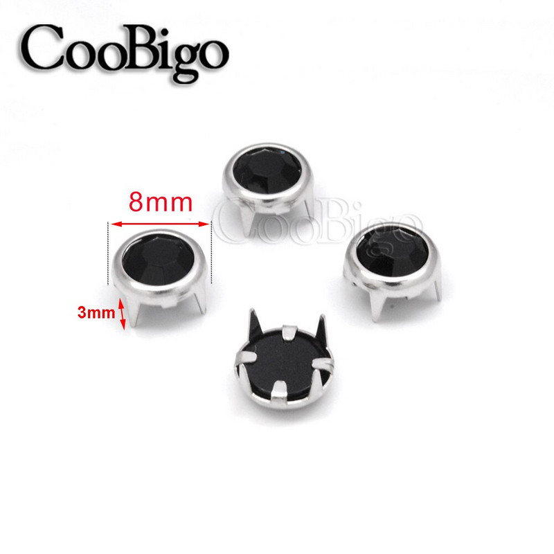 Gheare Strasuri Știfturi rotunde Nit Cristal Nailhead Spike Îmbrăcăminte Geantă Pălărie Blugi Piese de pantofi Accesorii de artizanat din piele DIY 100 buc