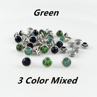 YORANYO 100 σετ CZ++ Κρυστάλλινα πριτσίνια Χρώμα Μικτά πριτσίνια Ασημένια καρφιά Δερμάτινα ένδυμα χειροτεχνίας Punk καρφιά Fit Κατασκευή DIY