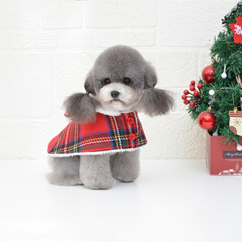 Πλεκτό χριστουγεννιάτικο ζιβάγκο πουλόβερ σκύλου Χριστουγεννιάτικο κόκκινο φράχτη για κατοικίδια Χειμερινό παλτό Ρούχα γιορτινά Ζεστά ρούχα για σκύλους