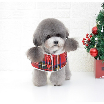 Πλεκτό χριστουγεννιάτικο ζιβάγκο πουλόβερ σκύλου Χριστουγεννιάτικο κόκκινο φράχτη για κατοικίδια Χειμερινό παλτό Ρούχα γιορτινά Ζεστά ρούχα για σκύλους