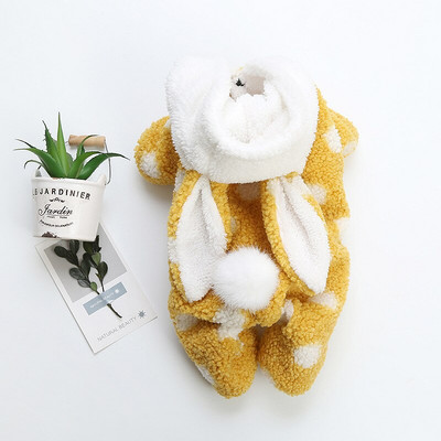 Roztomilé zimné oblečenie pre domáce zvieratá, zajačik, hrubé teplé štvornohé oblečenie vhodné pre malé domáce zvieratá a pomáha im udržiavať sa v teple