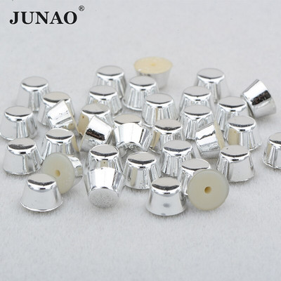 JUNAO 8mm zlaté pyramídové náušnice s hrotmi, plastové štvorcové punkové nity, dekoratívne lepidlo na náušnice, nity na kožené oblečenie, remeslá