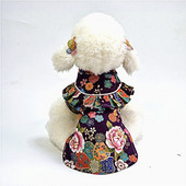 Costum Tang pentru animale de companie Cămașă Cămașă pentru câini Haine pentru pisici Broderii Flori Rochii în stil chinezesc pentru animale de companie Costum de Anul Nou Accesorii pentru pisici